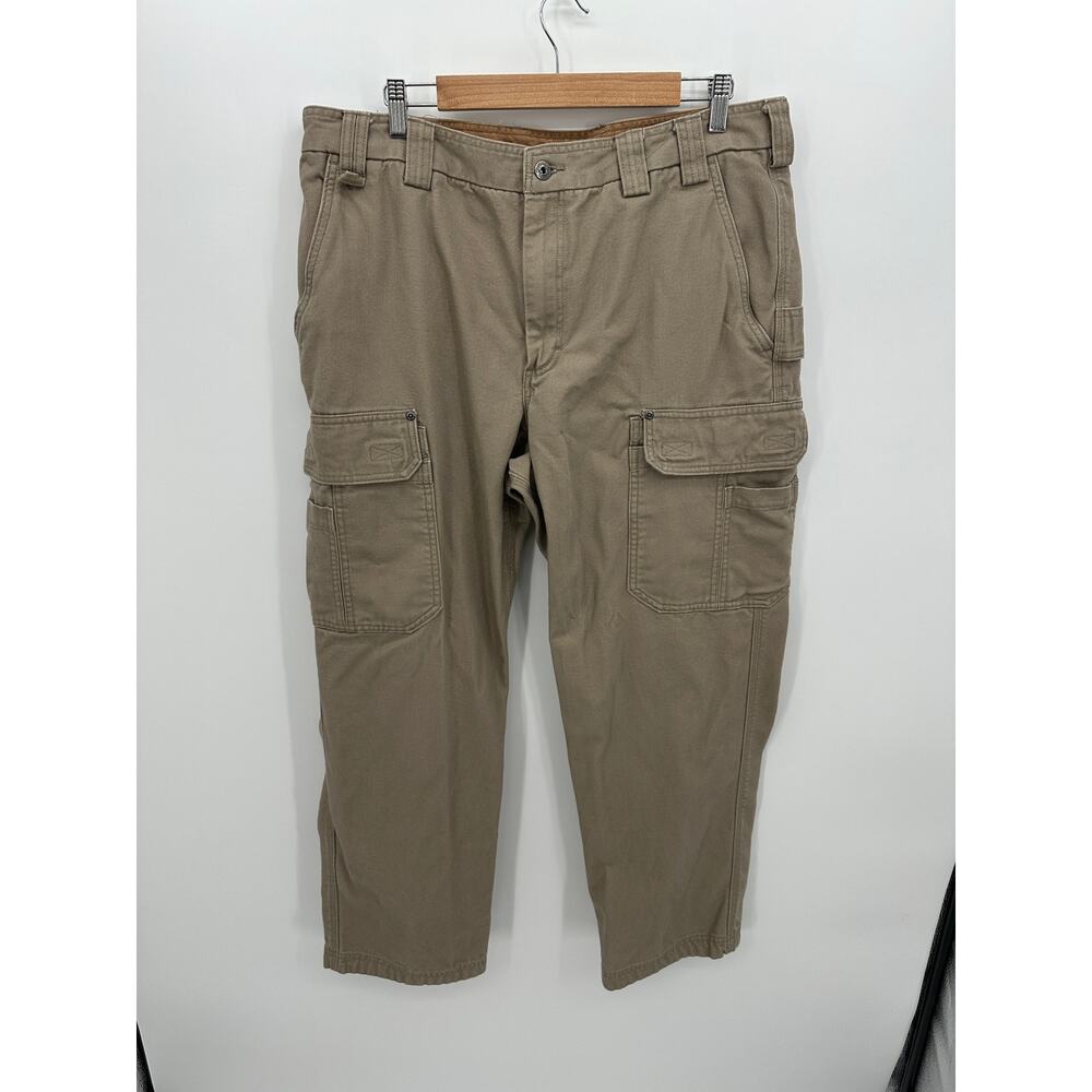 Duluth‎ Trading Company Flex Fire Hose Khaki Cargo Pants Mens 40x32 Relaxed Fit